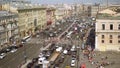 Aerial view of pedestrian crossing of Ligovsky prospect, Moscow railway station