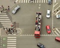 Aerial view of pedestrian crossing on street Royalty Free Stock Photo