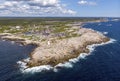 Aerial view of Peggy`s Point Lighthouse