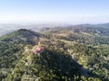 Aerial view of Pena Palace in Sintra, Portugal Royalty Free Stock Photo