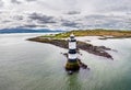 Aerial view of Penmon point lighthouse , Wales - United Kingdom Royalty Free Stock Photo