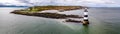 Aerial view of Penmon point lighthouse , Wales - United Kingdom Royalty Free Stock Photo