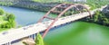 Aerial view Pennybacker Bridge or 360 Bridge in Austin, Texas, U