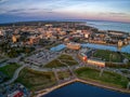 Aerial view of Pensacola in Florida during sunset