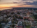 Aerial view of Pensacola in Florida during sunset