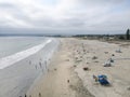 Aerial view of people enjoying the beach at Coronado Island, San Diego, California, USA Royalty Free Stock Photo