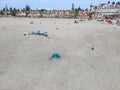 Aerial view of people enjoying the beach at Coronado Island, San Diego, California, USA Royalty Free Stock Photo