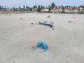 Aerial view of people enjoying the beach at Coronado Island, San Diego, California, USA Royalty Free Stock Photo