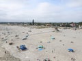 Aerial view of people enjoying the beach at Coronado Island, San Diego, California, USA Royalty Free Stock Photo