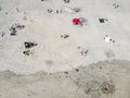 Aerial view of people enjoying the beach at Coronado Island, San Diego, California, USA Royalty Free Stock Photo