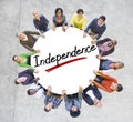 Aerial View of People and Independence Concepts Royalty Free Stock Photo