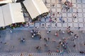 Aerial View of people visiting the Old Town Square from on top Old Town Hall tower in Prague, C