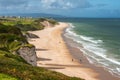 Aerial view of people walking on Whiterocks Beach