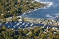 Aerial view of Perkins Cove near Portland, Maine