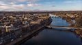 Aerial view of Perth, Scotland above the river Tay Royalty Free Stock Photo