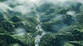 Aerial view of Peru's rainforest and the Amazon rain forest jungle Royalty Free Stock Photo