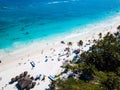 Aerial view of Pescadores beach in Tulum Mexico