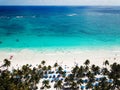 Aerial view of Pescadores beach in Tulum Mexico