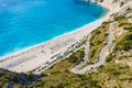 Aerial view of Petani Beach on the Kefalonia Island, Greece Royalty Free Stock Photo