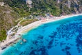 Aerial view of Petani Beach on the Kefalonia Island, Greece Royalty Free Stock Photo