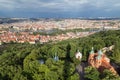 Aerial view of Petrin Hill and beyond in Prague Royalty Free Stock Photo