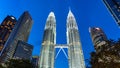 Aerial view of the Petronas Twin Towers in the city skyline. Malasia. Kuala Lumpur, 1 March, 2024 Royalty Free Stock Photo