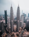 Aerial view of Petronas Twin Towers Royalty Free Stock Photo