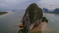 Aerial view Phang Nga Bay Marine National Park protected and of international ecological significance wetlands forestation