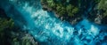 Aerial view of phosphorescent tide pools and vertical rivers blending glowing waters with cascading streams Royalty Free Stock Photo