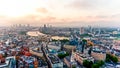 Aerial View Photo of Beautiful Sunrise at the City of London Royalty Free Stock Photo