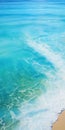 Ocean Waves: A Cross Processed Aerial View Painting With Hyper-realistic Water