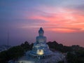 aerial view Phuket big Buddha in beautiful sunset.. Royalty Free Stock Photo