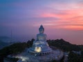 aerial view Phuket big Buddha in beautiful sunset..