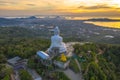 Aerial view Phuket Big Buddha is one of the island most important and revered landmarks on the island