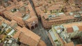 Aerial view of Piazza della Mercanzia with his medieval Palace