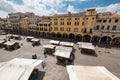 Aerial view of Piazza Erbe, market square in Padua, Italy