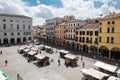 Aerial view of Piazza Erbe, market square in Padua, Italy