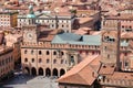 Aerial view of Piazza Maggiore in Bologna city, Italy Royalty Free Stock Photo