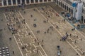 Venice, ITALY - October, 2017: Aerial view of Piazza San Marco and the Campanile in Venice, one of the most famous landmarks in It Royalty Free Stock Photo