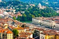 Aerial view of Piazza Vittorio Veneto in Turin