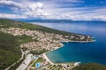 Aerial view of the picturesque coastal town of Rabac, Croatia Royalty Free Stock Photo