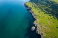 Aerial view with picturesque rocky coastline Royalty Free Stock Photo