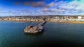 Aerial View Of Pier And Beach In Brighton England UK Royalty Free Stock Photo