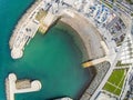 Aerial view of Pier and Greystones beach Royalty Free Stock Photo