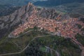 Aerial view of Pietrapertosa village at dusk in Apennines Dolomiti Lucane, Basilicata, Italy Royalty Free Stock Photo