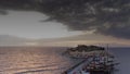 Aerial view Pigeon island castle of Kusadasi Turkey