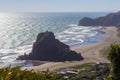 aerial view of Piha beach, New Zealand Royalty Free Stock Photo