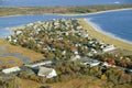 Aerial view of Pine Point Beach located in Scarborough, Maine, outside of Portland