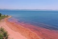 Aerial view of the Pink Beach in Fuxian Lake, Yunnan - China Royalty Free Stock Photo