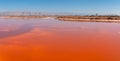 Pink salt ponds at Alviso Marina County Park Royalty Free Stock Photo